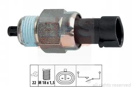 Фото вимикач заднього ходу Fiat Doblo 1.4-1.6 01- /Brava 1.2-1.4 98-01 EPS 1.860.142 Вимикач заднього ходу Fiat Doblo 1.4-1.6 01- /Brava 1.2-1.4 98-01 EPS 1.860.142