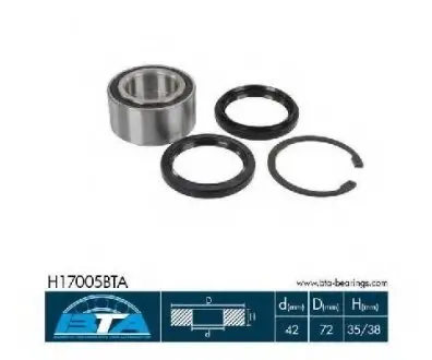 Підшипник колеса,комплект BTA H17005BTA