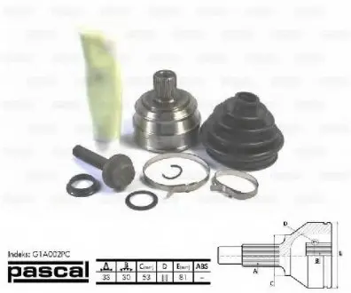 Шарнирный комплект, приводной вал PASCAL G1A002PC