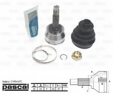 Шарнирный комплект, приводной вал PASCAL G1F044PC