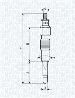 Свеча накала 35.8 97-/35C/S9 00- MAGNETI MARELLI UC37A