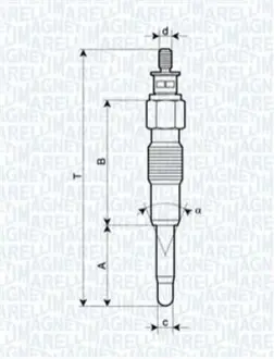 Свеча накала 35.8 97-/35C/S9 00- MAGNETI MARELLI UC37A
