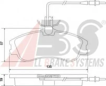 Тормозные колодки дисковые перед. Peugeot Berlingo/Partner 96-02 A.B.S. 37016