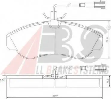 Комплект гальмівних колодок, дискове гальмо A.B.S. A.B.S. 37171