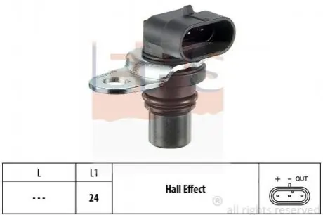 Датчик положения коленвала Opel Astra G, Meriva 1.6 [Z16E] 00- EPS 1.953.343