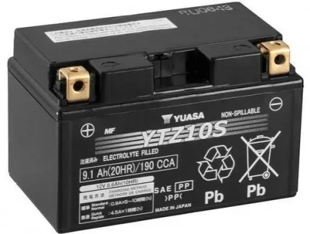 Аккумулятор сухозаряженный 9,1Ah 190A YUASA YTZ10S