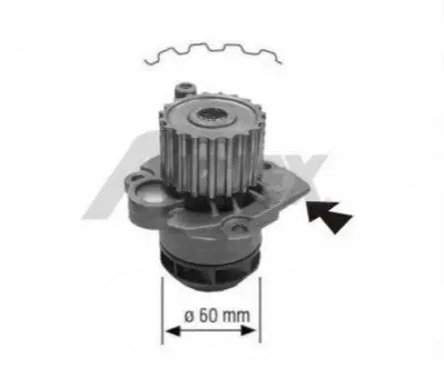 Водяна помпа VAG Fabia/Polo/ Cordoba, Ibiza IV 1,9SDI 12.99- AIRTEX 1671