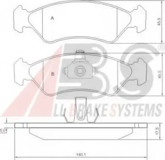 К-кт перед. тормозов. колодок Ford Fiesta IV/KA /Mazda 121 96- A.B.S. 36996