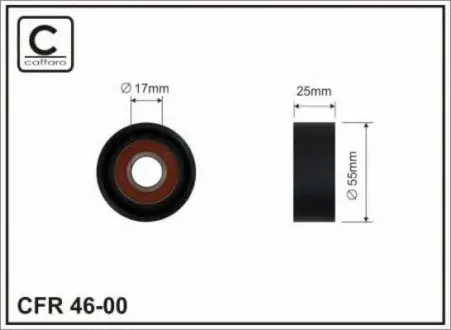 Ролик(54x17x26 пластик) Ford/Citroen/Peugeot 1.4/1.6HDi 01- CAFFARO 46-00