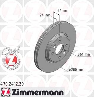 Тормозной диск 470.2412.20 ZIMMERMANN 470241220 (фото 1)