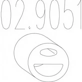 Монтажне кільце вихлопної системи (D (внутр.) - 74 мм; D (наружн.) - 90 мм; Висота - 11,5 мм) MTS 02.9051 (фото 1)
