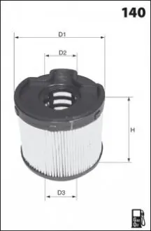 Фильтр топливный (сист.Bosch) Peugeot 406/ Partner 2,0HDI MECAFILTER ELG5237