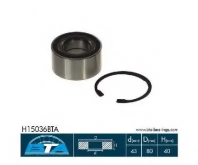 Подшипник перед. ступицы Mitsubishi Lancer/Outlander 06- BTA H15036BTA