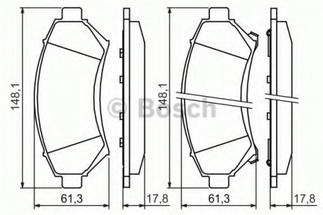 Тормозные колодки перед. дисковые Opel Sintra 2.2-3.0 -99 BOSCH 0 986 424 466 (фото 1)
