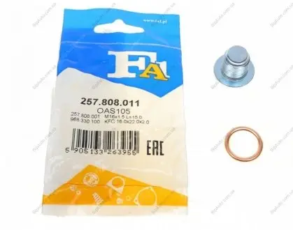 Пробка піддону + ущільнювач FA1 257.808.011 Fischer Automotive One (FA1) 257808011