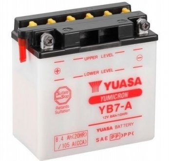 МОТО 12V 8,4Ah YuMicron Battery (співзаряджень) YUASA YB7-A (фото 1)