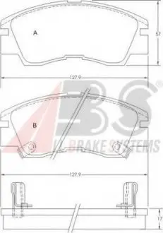Колодки гальмівні перед. Galloper/L200/L300/Lancer/Pajero (87-13) A.B.S. A.B.S. 36648