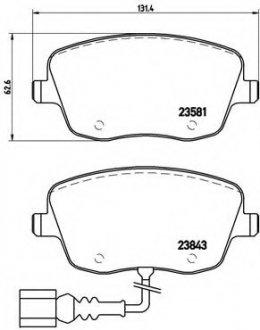 Комплект тормозных колодок, дисковый тормоз BREMBO P85077 (фото 1)