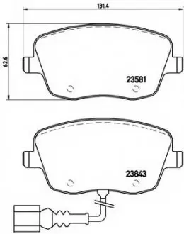 Комплект тормозных колодок, дисковый тормоз BREMBO P85077