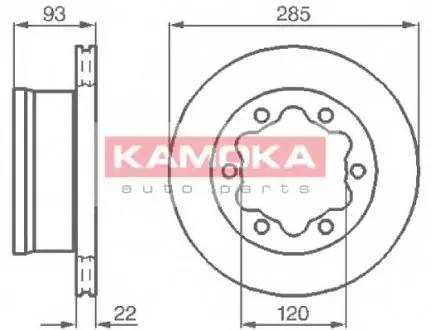 Диск гальмівний Mercedes Sprinter задній KAMOKA 103382 (фото 1)