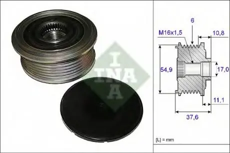 Шкив генератора инерционный 607 150 00 60 Mercedes benz INA 535012310