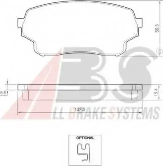 Колодки перед.гальм. Suzuki Grand Vitara 1.9 DDiS 05- A.B.S. 37503 (фото 1)