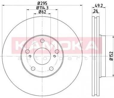 Диск тормозной Renault Cangoo передний KAMOKA 103111 (фото 1)