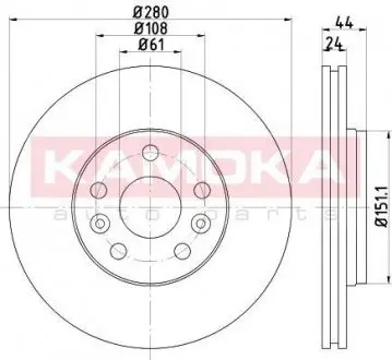 Диск тормозной Renault Kangoo передний KAMOKA 1033466