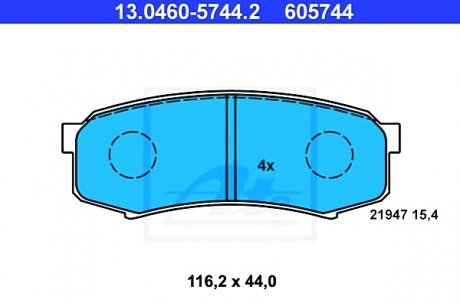 Комплект тормозных колодок, дисковый тормоз ATE 13046057442 (фото 1)