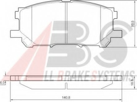 Тормозные колодки дисковые перед. Lexus RX 300 05.03- A.B.S. 37458