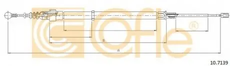Трос ручных тормозов Skoda Fabia, VW Polo, 1,2-1,9, 02- COFLE 10.7139 (фото 1)