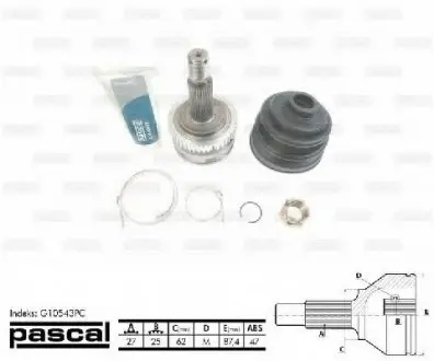 ШРУС наружный (w, ABS) PASCAL G10543PC
