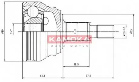 Шарнірний комплект, приводний вал KAMOKA 6680