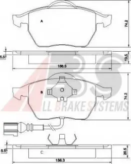 Колодки гальмівні передні Octavia/Bora/Golf 91-07 A.B.S. A.B.S. 37133