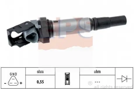 Катушка зажигания BMW 1, 3, 5 1.6/2.0/3.0 03.07- EPS 1.970.607
