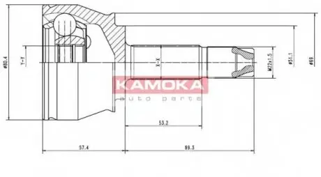 ШРУС Fiat Doblo,Doblo Cargo наружн. KAMOKA 7136 (фото 1)