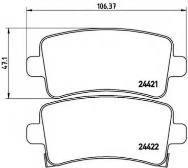 Тормозные колодки дисковые, к-кт. BREMBO P59 060