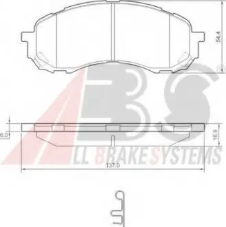 Колодки тормозные перед. Subaru Impreza 1.6 2004- A.B.S. 37443