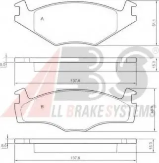 Тормозные колодки VW Golf/Jetta 1.3 83- /Polo -94 A.B.S. 36540