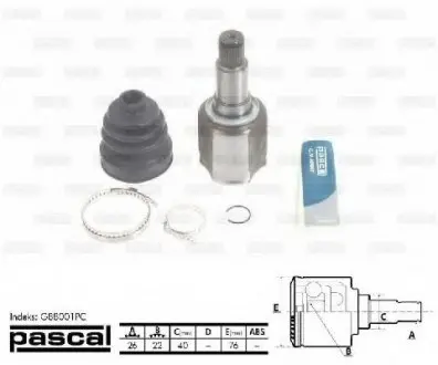 ШРКШ внутр. прав. Suzuki Grand Vitara 1.6-3.2 05- PASCAL G88001PC