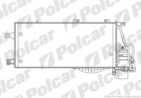 Радиатор кондиционера Opel Combo 1.3-1.7 CDTI 04- Polcar 5557K8C2