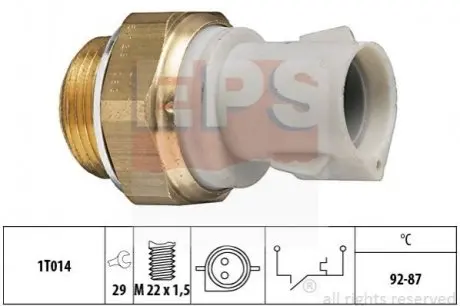 Датчик включення вентилятора Ford CVH 86- 92-87°C EPS 1.850.129