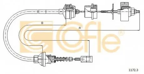 Трос сцепления Fiat Ducato 1,9D/TD 94-01 L=1060mm COFLE 1172.3