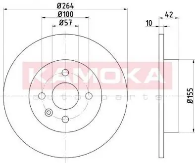 Диск тормозной Opel Astra H задн. KAMOKA 1032626