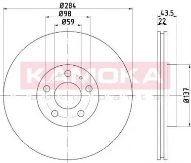 Диск тормозной Fiat Doblo передн. KAMOKA 103312