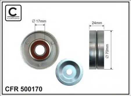 Ролик натяжний без кронштейна CAFFARO 500170