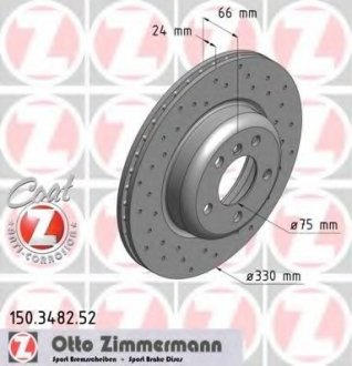 Тормозной диск 150.3482.52 ZIMMERMANN 150348252 (фото 1)
