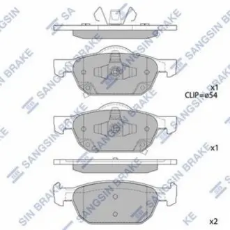 Тормозные колодки дисковые передние SANGSIN BRAKE Hi-Q (SANGSIN) SP1605