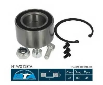 Комплект подшипника ступицы колеса BTA H1W012BTA (фото 1)
