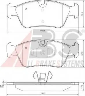 Тормозные колодки дисковые перед. BMW 3 E90 08- A.B.S. 37436